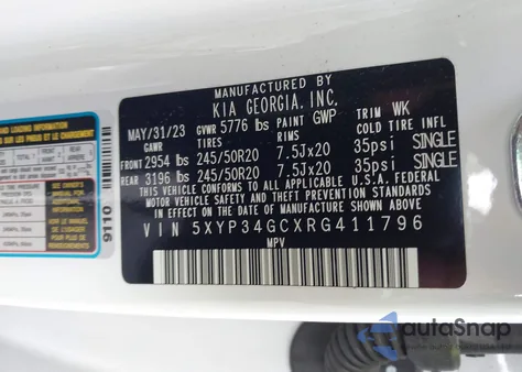 2024 Kia Telluride Ex из США, поврежденный, VIN 5XYP34GCXRG411796